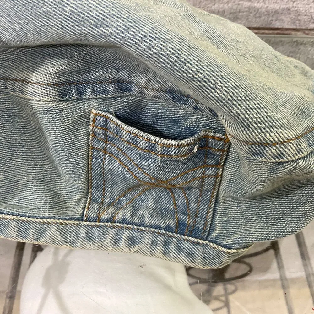 On The Momentum Denim Beret Flat Hat Women OSFM Boho Artsy Parisian Logo button